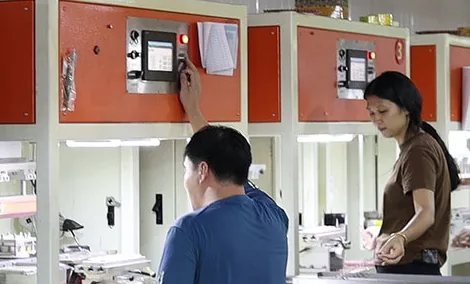 Machine line at our press-on nail factory